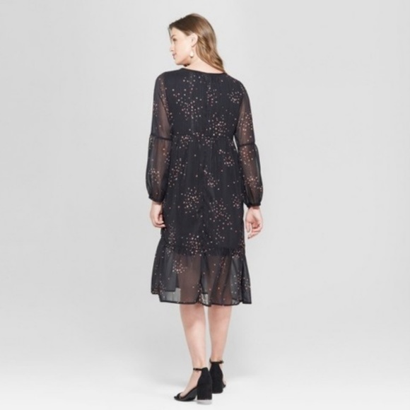 Isabel Maternity Woven Star Print Flounce Dress - Picture 7 of 7